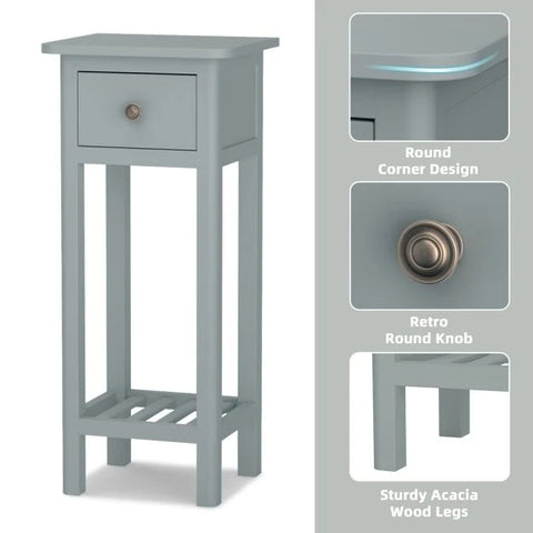 Elegant and Compact Side Table with Ample Storage and Vintage Design