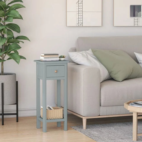 Elegant and Compact Side Table with Ample Storage and Vintage Design