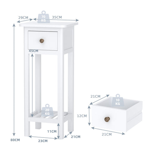 Elegant and Compact Side Table with Ample Storage and Vintage Design