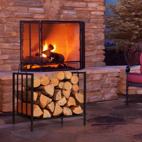 Handy Firewood Log Rack with Elevated Feet for Fireplace or Stove