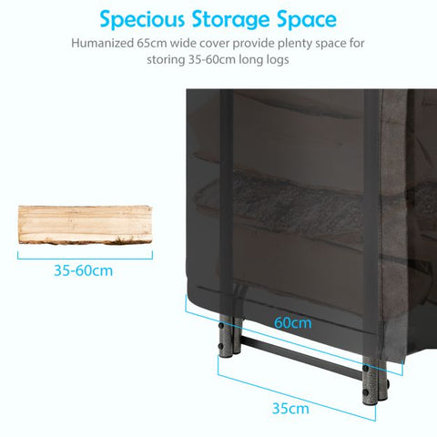 8FT Waterproof PVC Covered Firewood Log Storage Rack