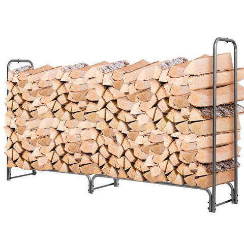8FT Waterproof PVC Covered Firewood Log Storage Rack