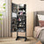Edgeless Lockable Standing Jewellery Mirror with Storages, Hairdryer Mount, Internal Mirror with LED