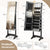Edgeless Lockable Standing Jewellery Mirror with Storages, Hairdryer Mount, Internal Mirror with LED