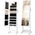 Edgeless Lockable Standing Jewellery Mirror with Storages, Hairdryer Mount, Internal Mirror with LED