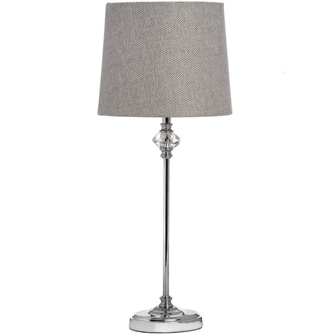 Timeless and Elegant Table Lamp with Chrome and Cut Glass Base
