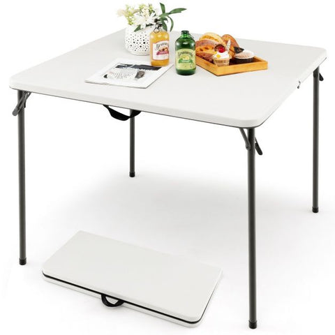 Outdoor Folding Camping Table with Handle and Water-Resistant Table Top