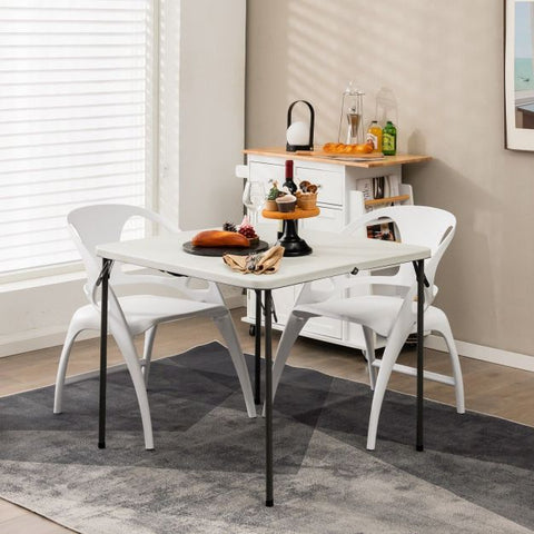 Outdoor Folding Camping Table with Handle and Water-Resistant Table Top