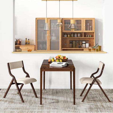 Practical Set of 2 Dining Chairs with Folding Functions