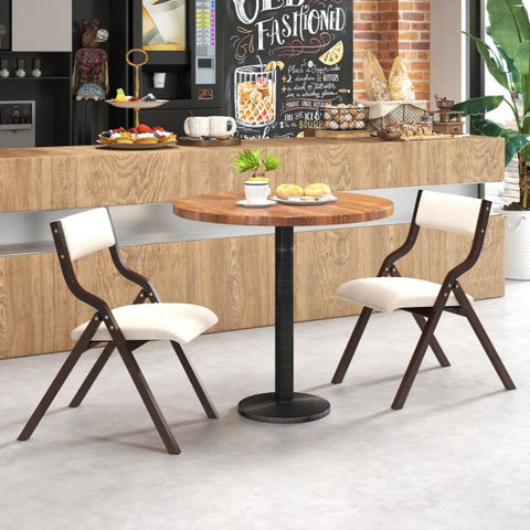 Practical Set of 2 Dining Chairs with Folding Functions