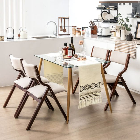 Practical Set of 2 Dining Chairs with Folding Functions