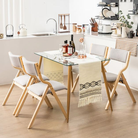 Practical Set of 2 Dining Chairs with Folding Functions