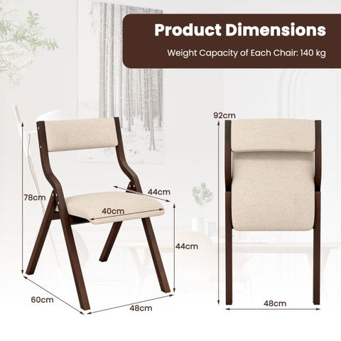 Practical Set of 2 Dining Chairs with Folding Functions