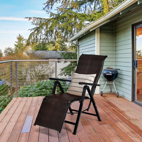 Sunny Lounger Chair with Folding Function in Brown