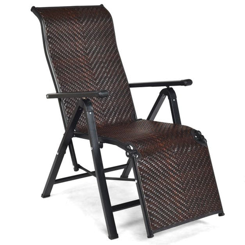 Sunny Lounger Chair with Folding Function in Brown