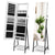 Edgeless Standing Jewellery Mirror with Storages, Shelve, Lock and Internal Mirror with LED