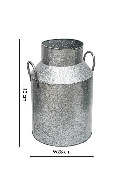 Rustic Milk Churn with Rust-resistant Design and Handles