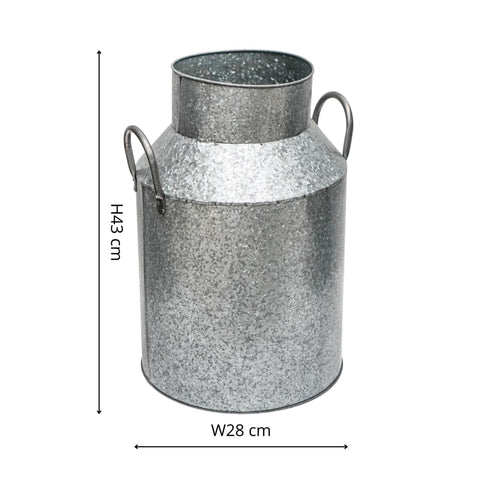 Rustic Milk Churn with Rust-resistant Design and Handles