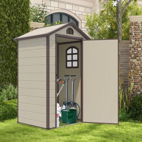 Lockable Outdoor Shed with Window and Ventilation System