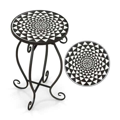 Elegant Small Garden Plant Stand with Ceramic Tabletop