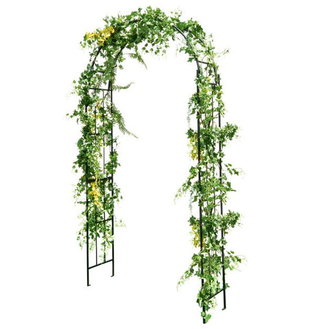 Decorative Garden Arbour Trellis with Arch in Black