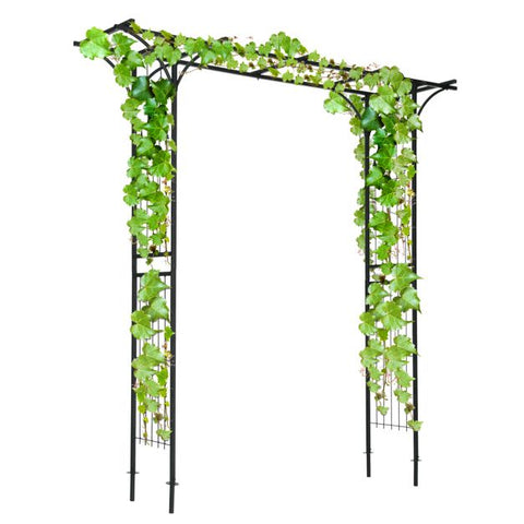 Graceful Decorative Garden Arch with Sturdy Steel Frame in Black