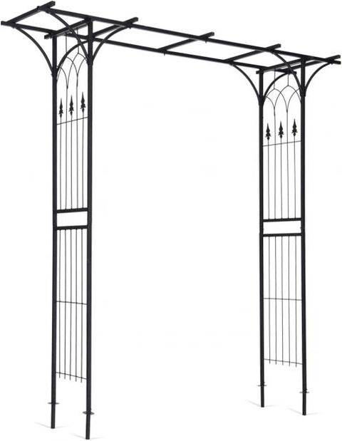 Graceful Decorative Garden Arch with Sturdy Steel Frame in Black