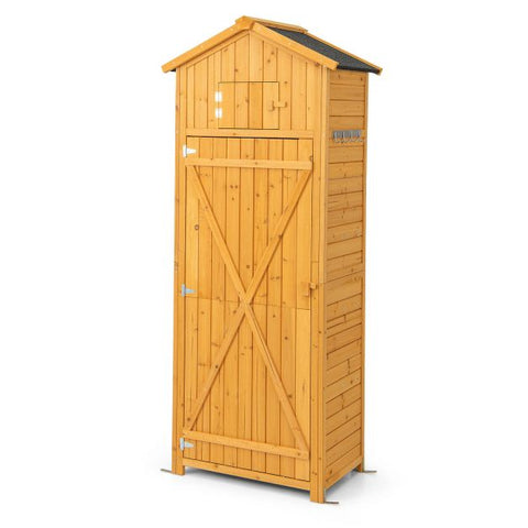 180.5cm Tall Lockable Outdoor Cabinet with Fold-Out Table