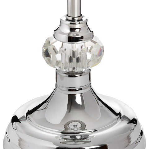 Striking and Elegant Grey Lamp with Luxurious Cut Glass and Silver Base