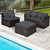 Garden Wicker Conversation Furniture Set with soft cushions and pillow in White