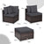 Garden Wicker Conversation Furniture Set with soft cushions and pillow in White