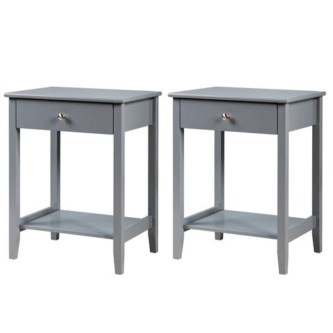 Compact 2 Tier Side Table with Ample Storage and Contemporary Minimalism Design