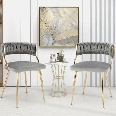Velvet Dining Chairs - Gold Legs (set of 2)