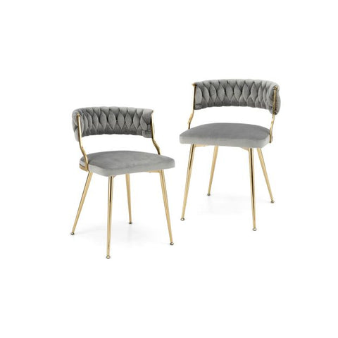 Velvet Dining Chairs - Gold Legs (set of 2)