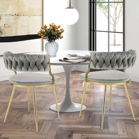Velvet Dining Chairs - Gold Legs (set of 2)