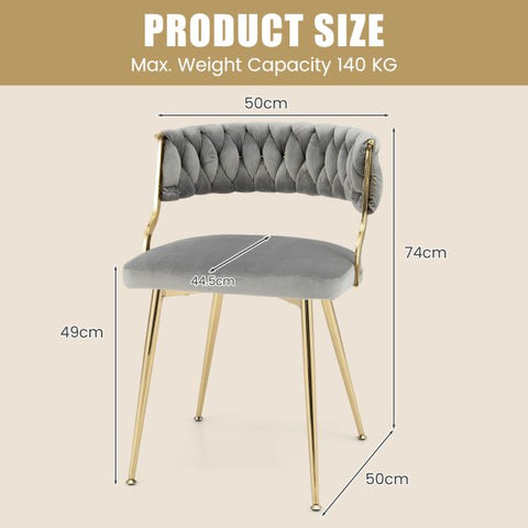 Velvet Dining Chairs - Gold Legs (set of 2)
