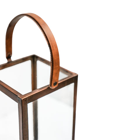 Tall Outdoor Lantern with square Metal Frame