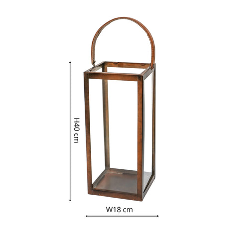 Tall Outdoor Lantern with square Metal Frame
