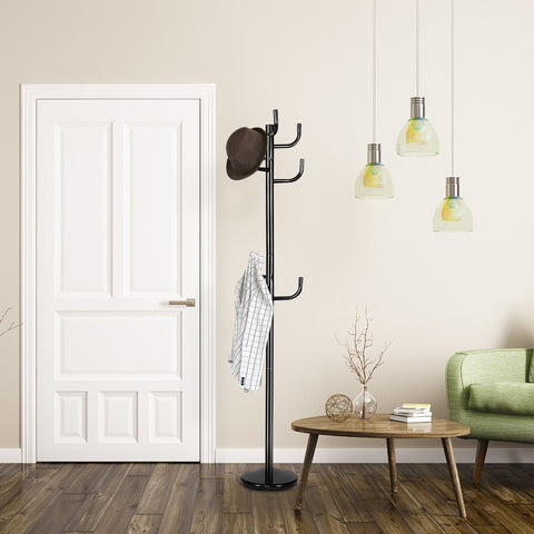 Multifunction Space-saving Coat Rack with Sturdy Design and 8 Hooks