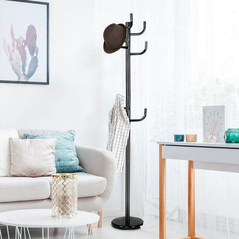 Multifunction Space-saving Coat Rack with Sturdy Design and 8 Hooks