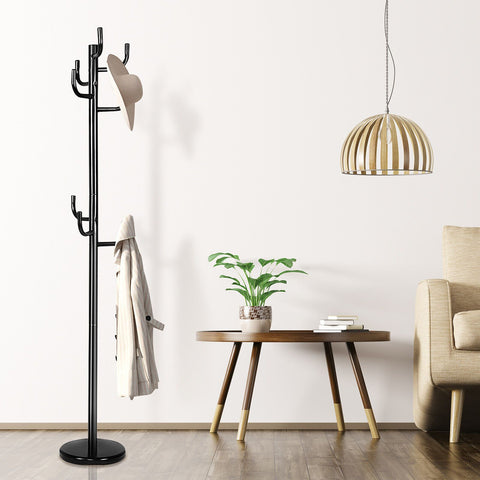 Multifunction Space-saving Coat Rack with Sturdy Design and 8 Hooks