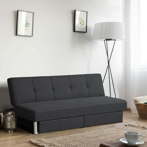 Classic Sofa Bed with Adjustable Backrest and Drawers