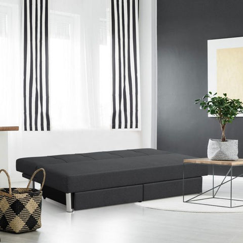 Classic Sofa Bed with Adjustable Backrest and Drawers