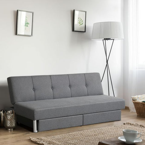 Classic Sofa Bed with Adjustable Backrest and Drawers
