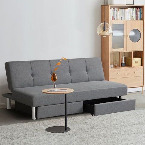 Classic Sofa Bed with Adjustable Backrest and Drawers