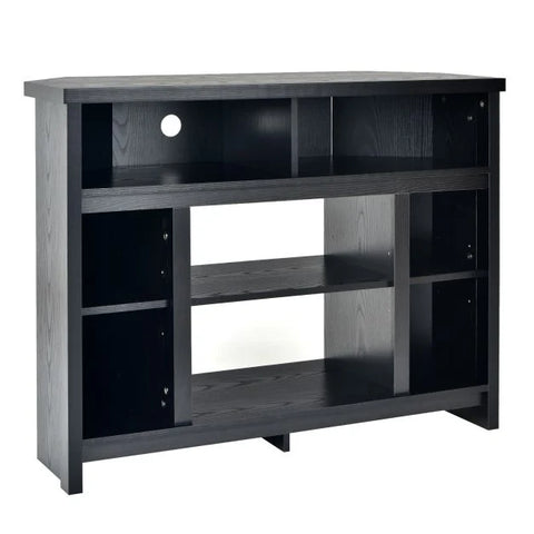 Rustic and Elegant Corner Multi-Purpose TV Stand with Adjustable Shelves