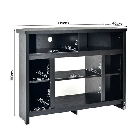 Rustic and Elegant Corner Multi-Purpose TV Stand with Adjustable Shelves