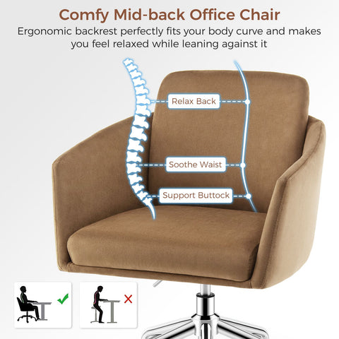 Stylish Height-Adjustable Leisure Chair with Ergonomic Design and Cushioned Seat