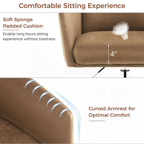 Stylish Height-Adjustable Leisure Chair with Ergonomic Design and Cushioned Seat