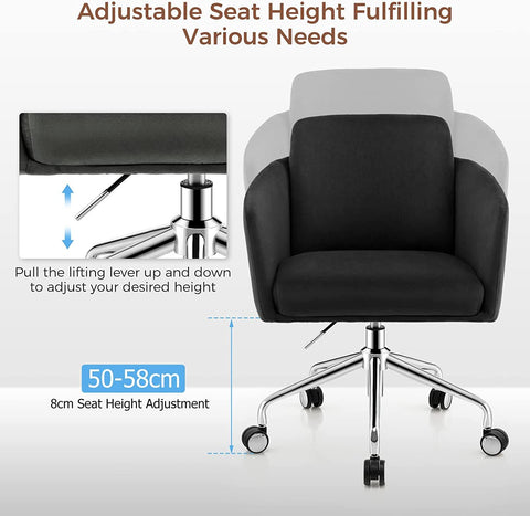 Stylish Height-Adjustable Leisure Chair with Ergonomic Design and Cushioned Seat